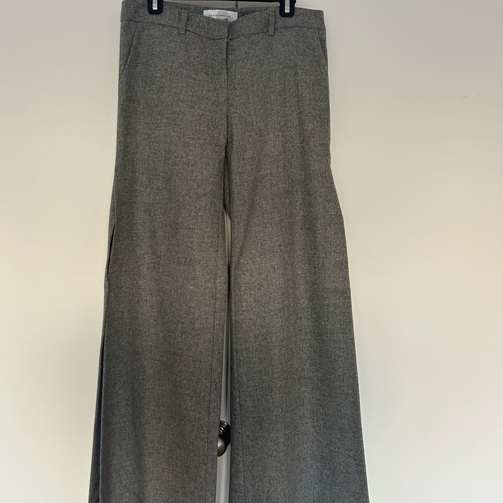 Marina Moscone Gray Wide-Leg Trousers